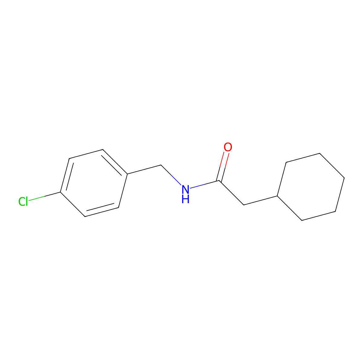 N-(4-chlorobenzyl)-2-cyclohexylacetamide molecular structure, CAS 446869-52-9