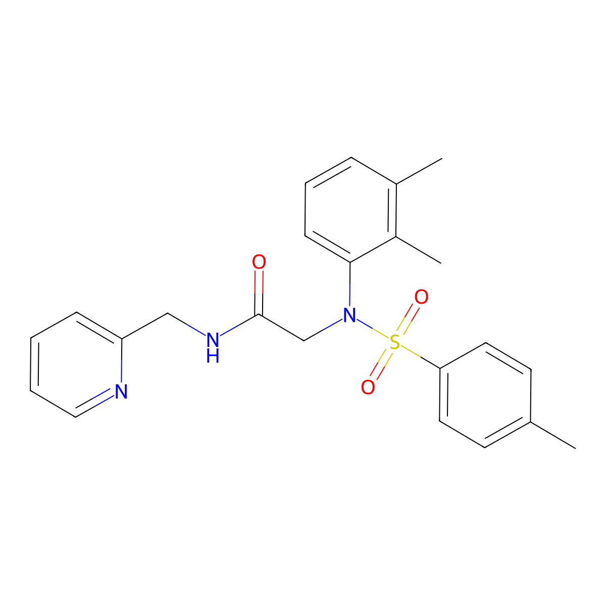 2-(2,3-dimethyl-N-(4-methylphenyl)sulfonylanilino)-N-(pyridin-2-ylmethyl)acetamide molecular structure, CAS 446869-89-2