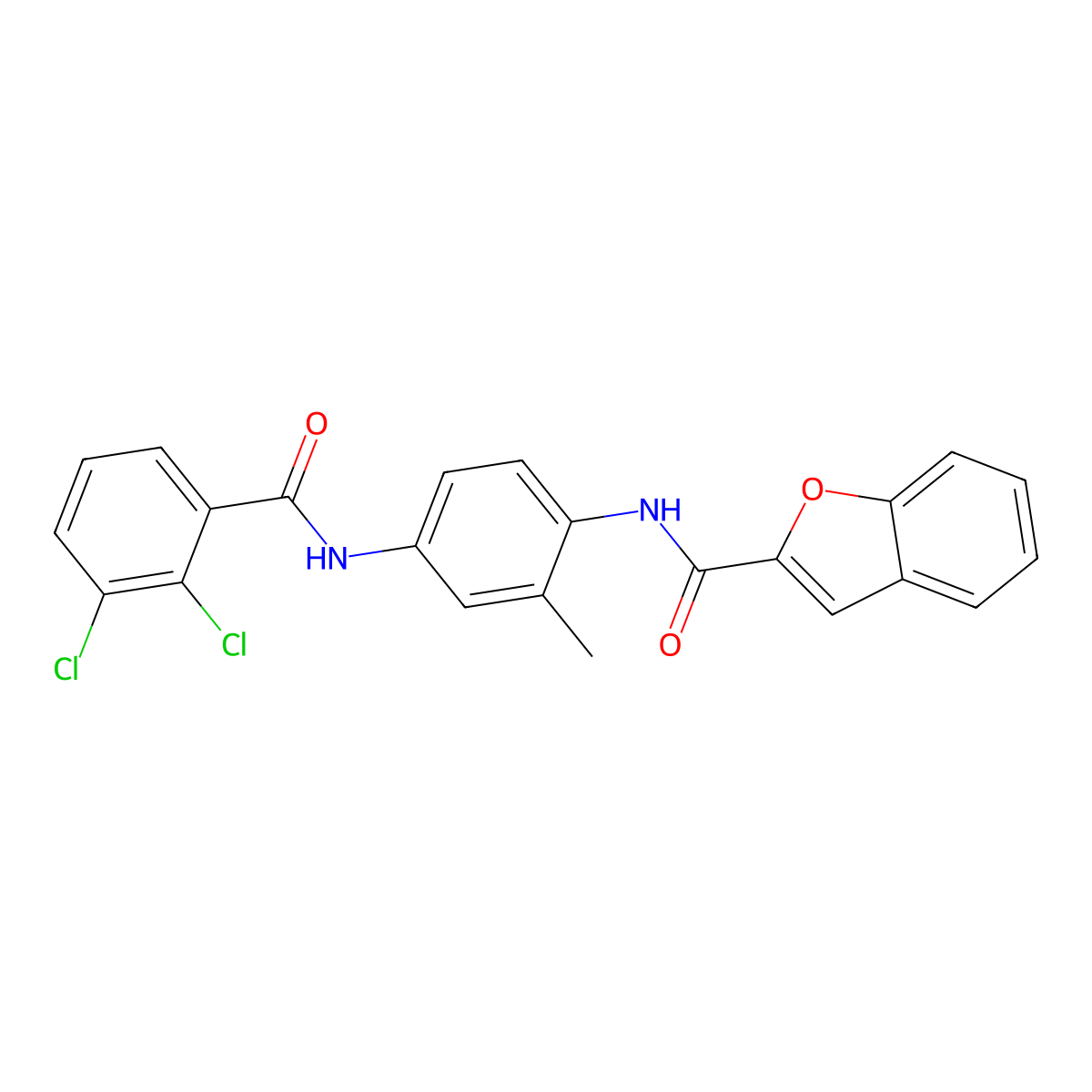 N-{4-[(2,3-dichlorobenzoyl)amino]-2-methylphenyl}-1-benzofuran-2-carboxamide molecular structure, CAS 446870-30-0
