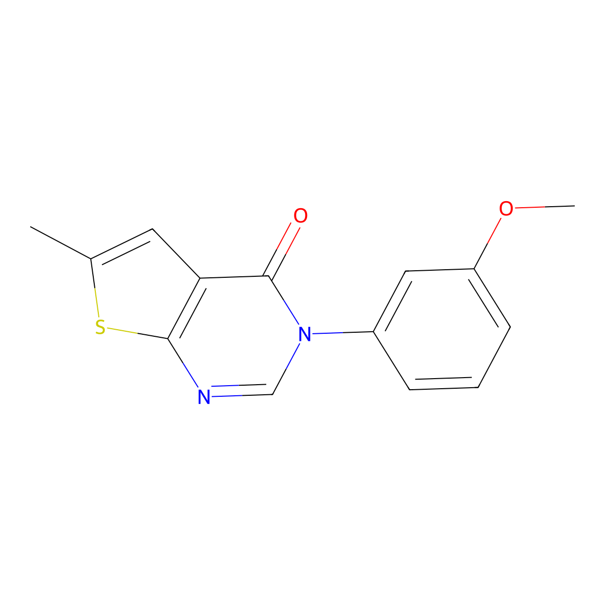 3-(3-Methoxyphenyl)-6-methylthieno[2,3-d]pyrimidin-4-one molecular structure, CAS 446870-48-0