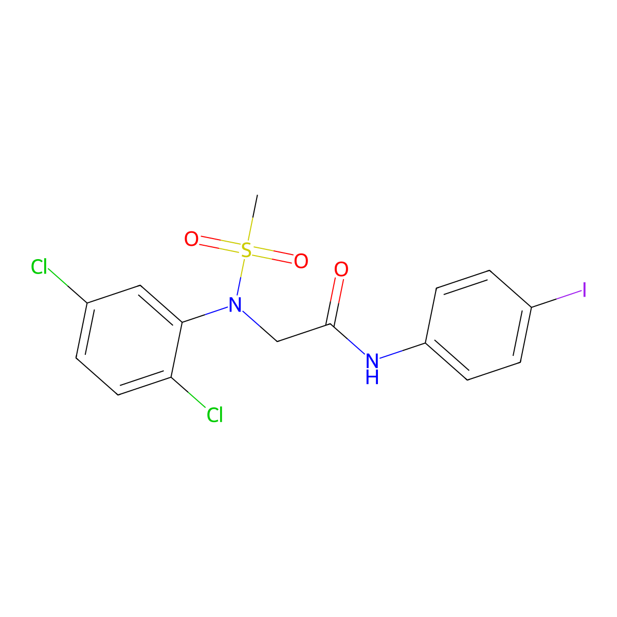 2-(2,5-dichloro-N-methylsulfonylanilino)-N-(4-iodophenyl)acetamide molecular structure, CAS 446870-50-4