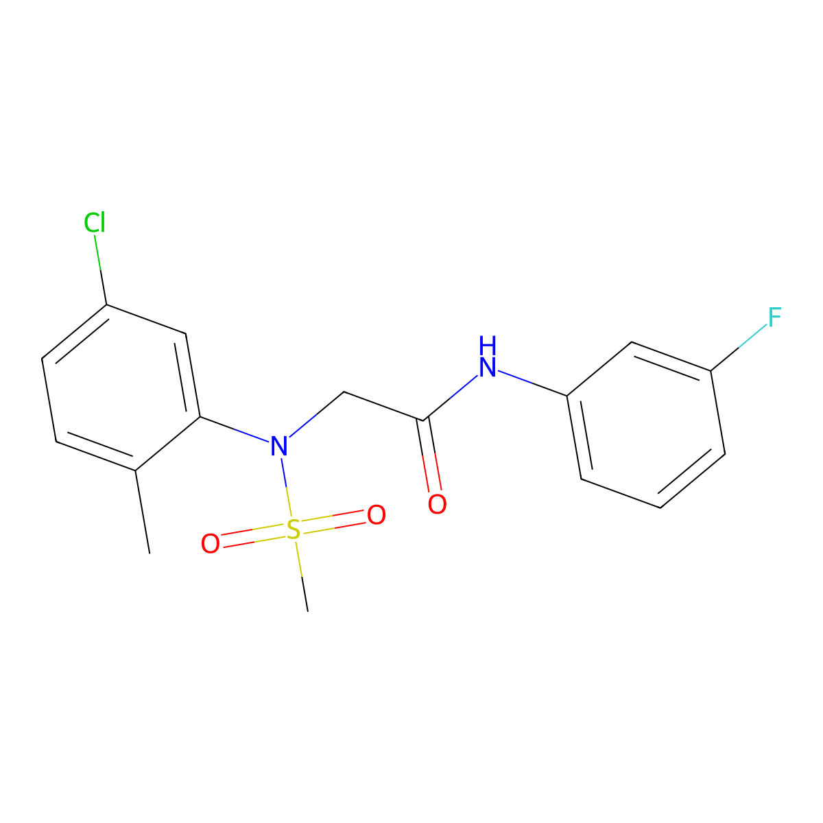 2-(5-chloro-2-methyl-N-methylsulfonylanilino)-N-(3-fluorophenyl)acetamide molecular structure, CAS 446870-70-8