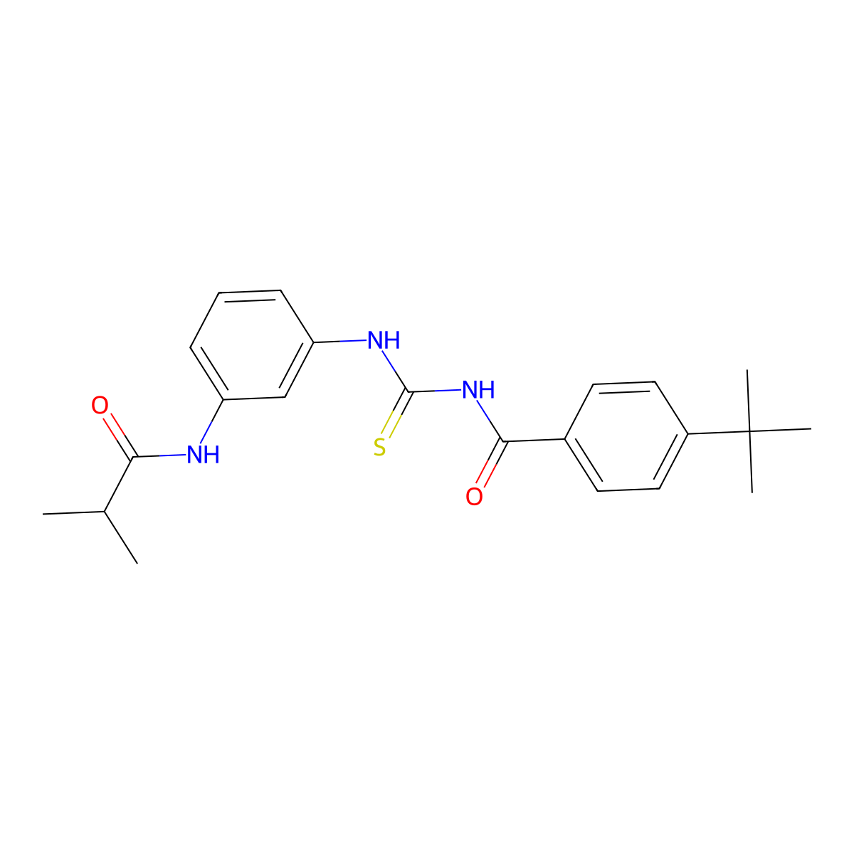 4-tert-butyl-N-[[3-(2-methylpropanoylamino)phenyl]carbamothioyl]benzamide molecular structure, CAS 446871-01-8