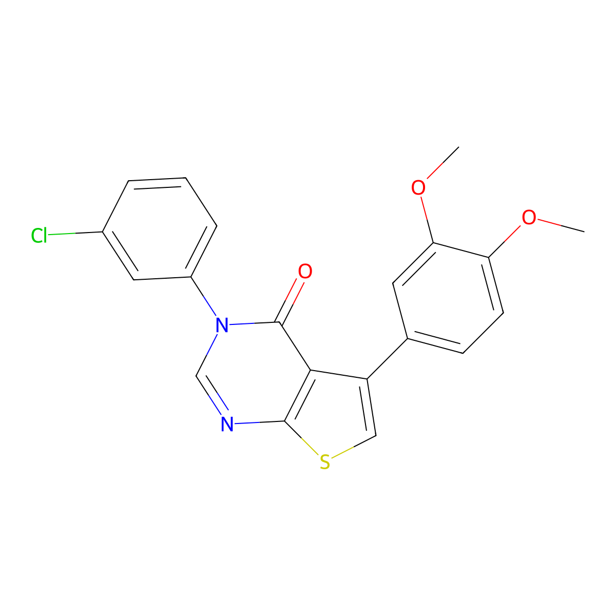 3-(3-chlorophenyl)-5-(3,4-dimethoxyphenyl)thieno[2,3-d]pyrimidin-4(3H)-one molecular structure, CAS 446871-32-5