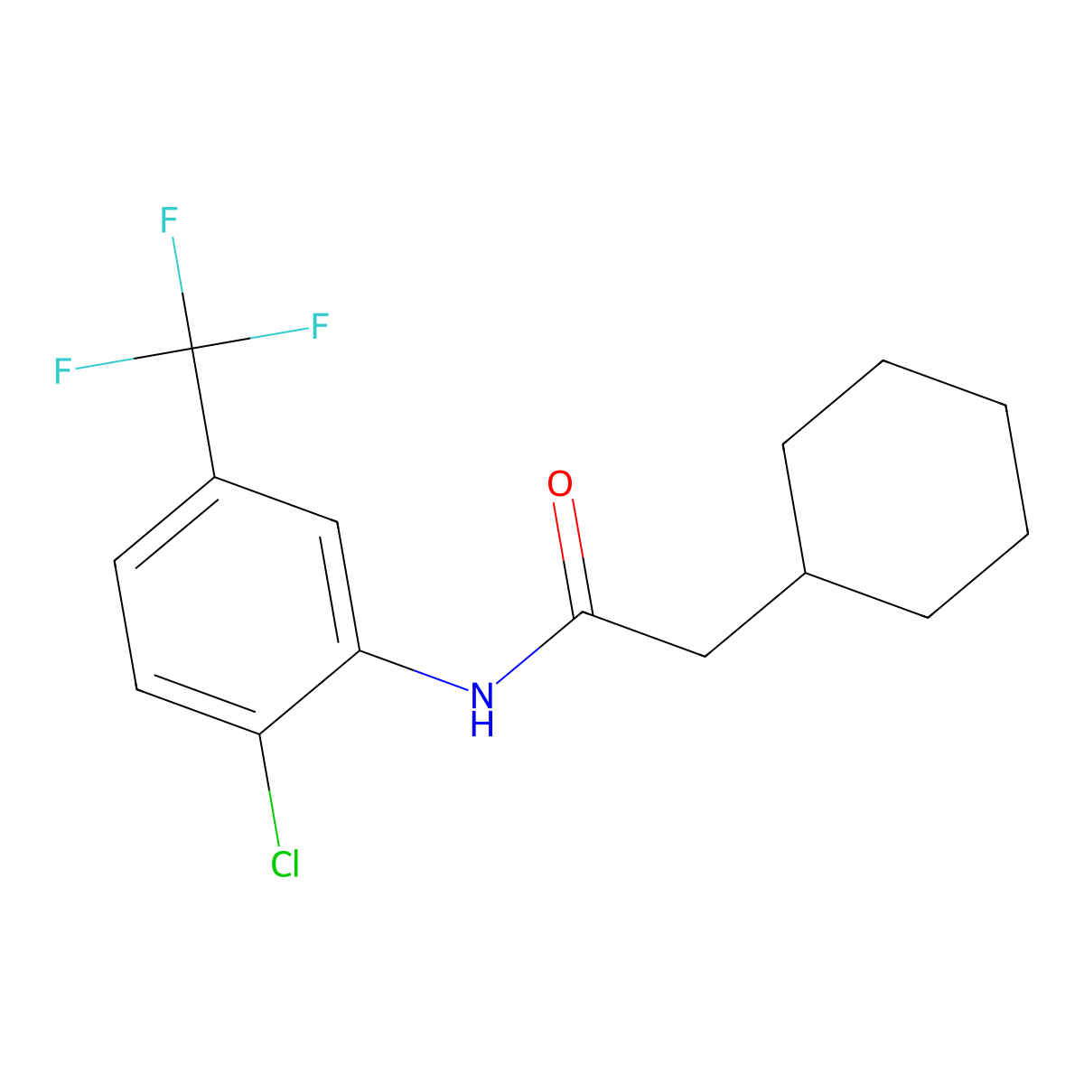 N-[2-chloro-5-(trifluoromethyl)phenyl]-2-cyclohexylacetamide molecular structure, CAS 446871-33-6