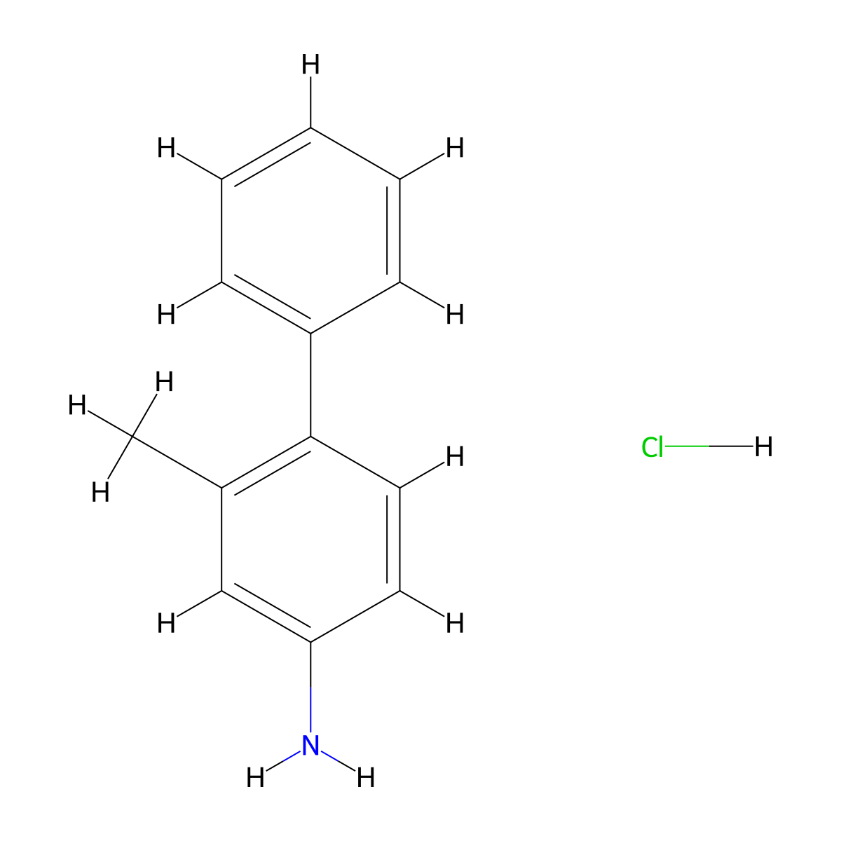 2-Methyl-4-aminobiphenyl hydrochloride molecular structure, CAS 446874-36-8
