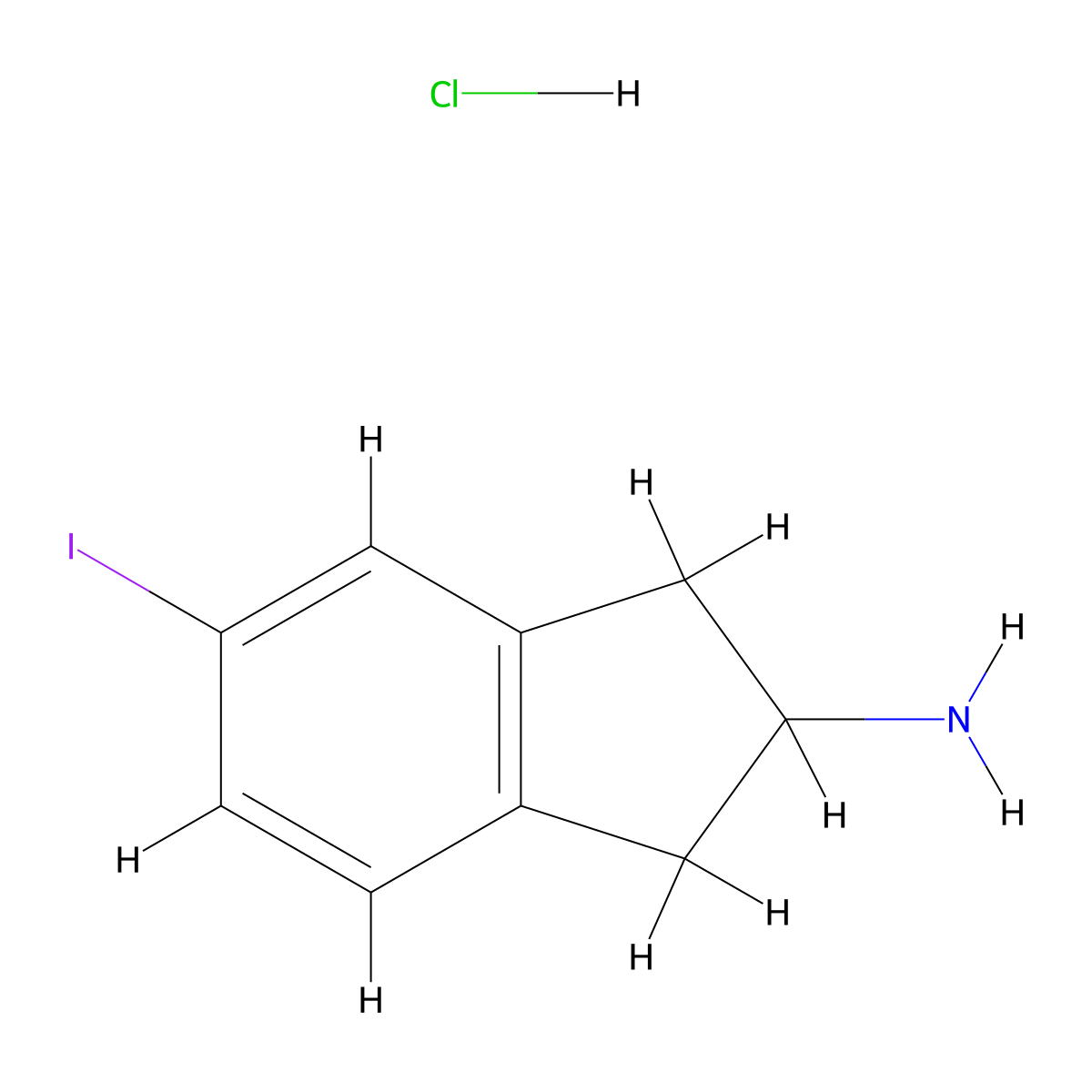 2-Amino-5-iodoindan hydrochloride molecular structure, CAS 446879-25-0