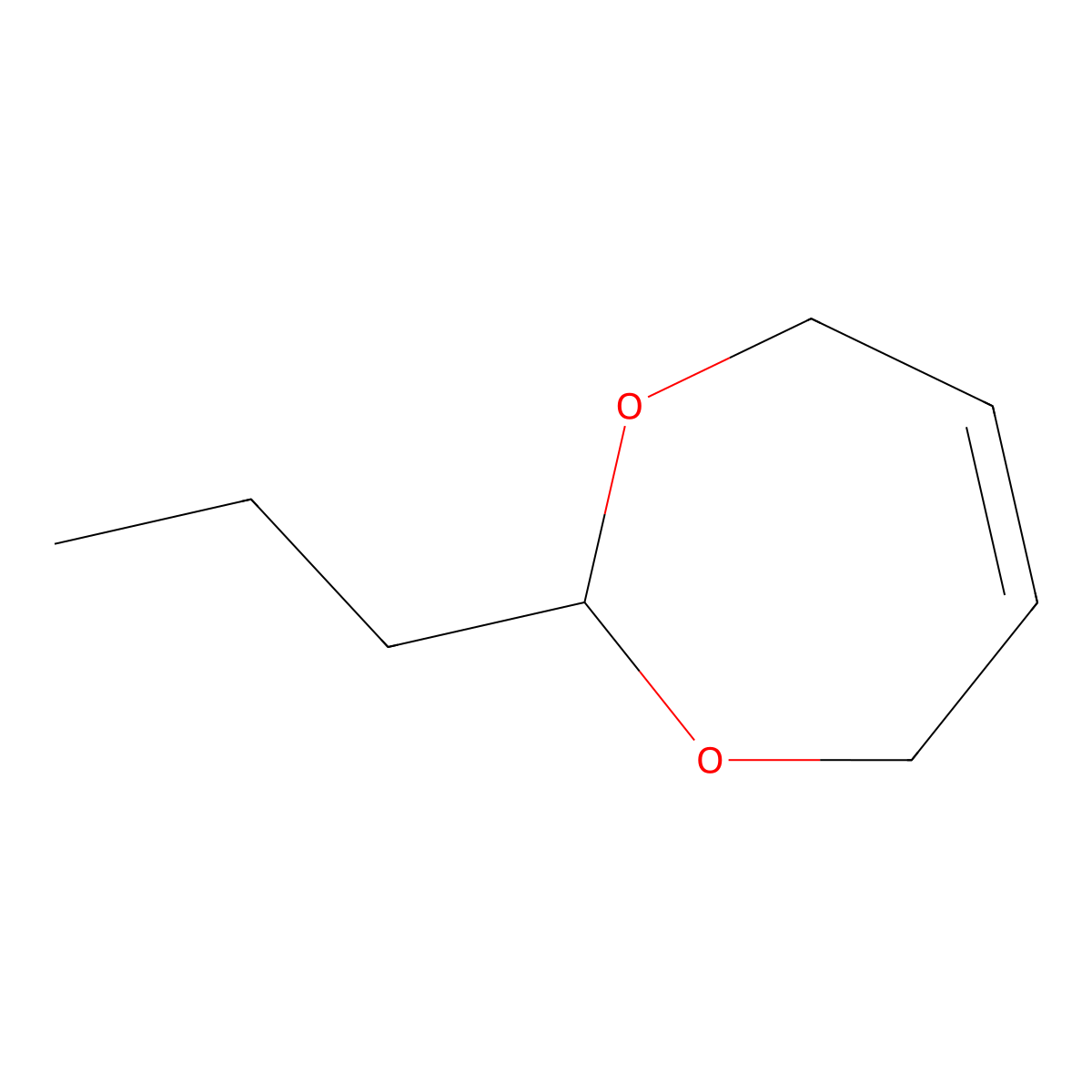 2-Propyl-4,7-dihydro-1,3-dioxepine molecular structure, CAS 4469-34-5