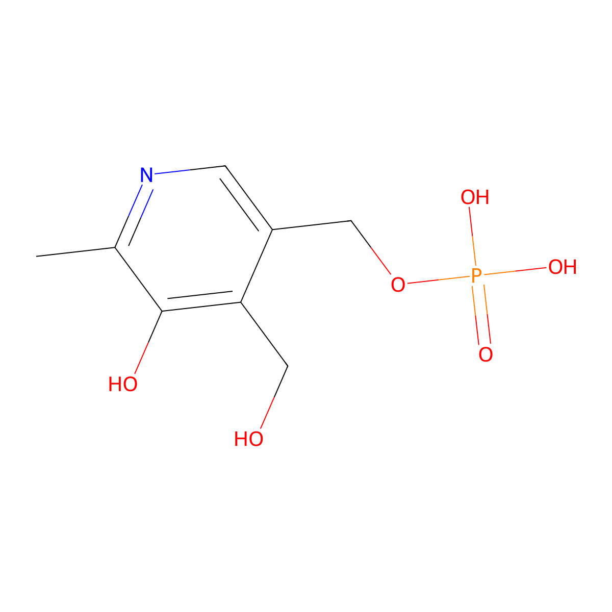 Pyridoxine 5'-phosphate molecular structure, CAS 447-05-2