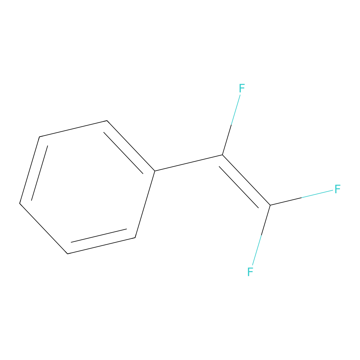 Benzene, (1,2,2-trifluoroethenyl)- molecular structure, CAS 447-14-3