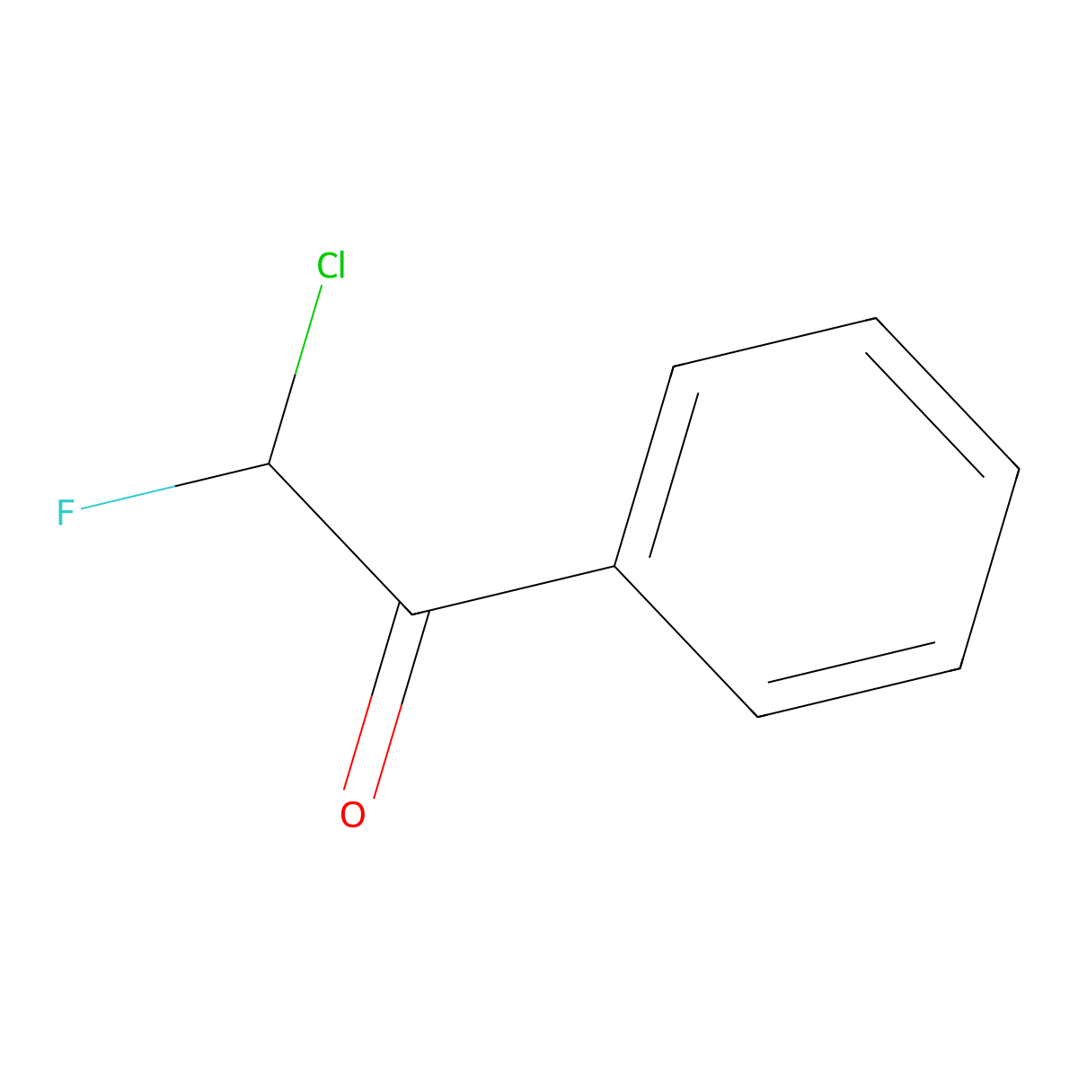 2-Chloro-2-fluoro-1-phenylethanone molecular structure, CAS 447-15-4