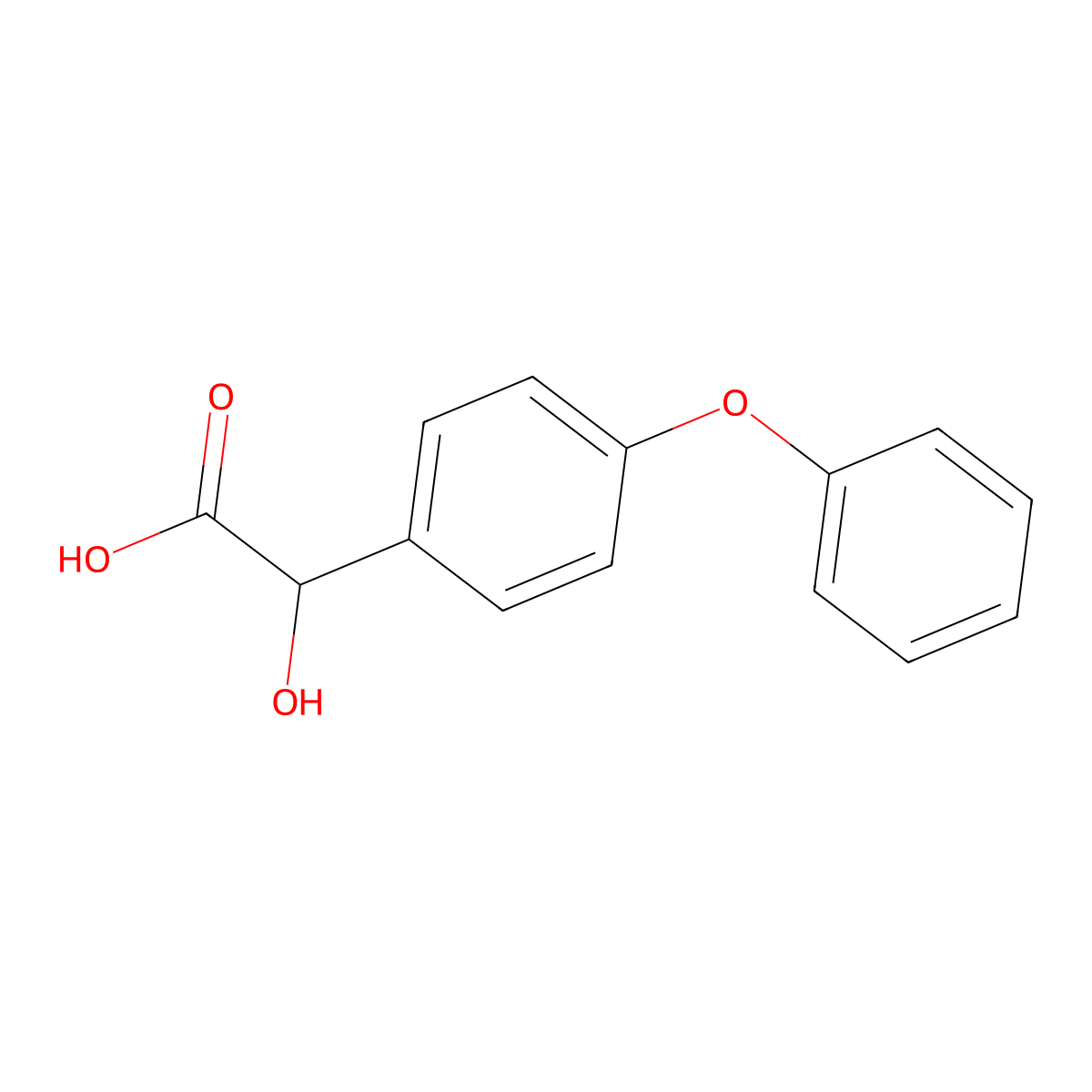 2-Hydroxy-2-(4-phenoxyphenyl)acetic acid molecular structure, CAS 447-45-0