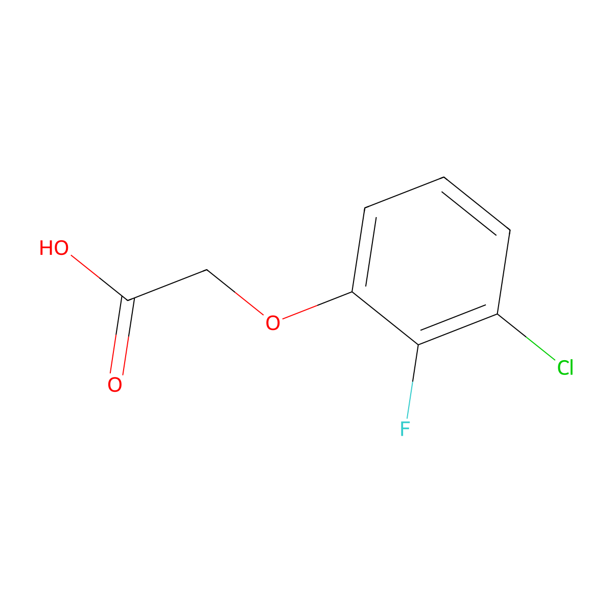 2-(3-Chloro-2-fluorophenoxy)acetic acid molecular structure, CAS 447-49-4
