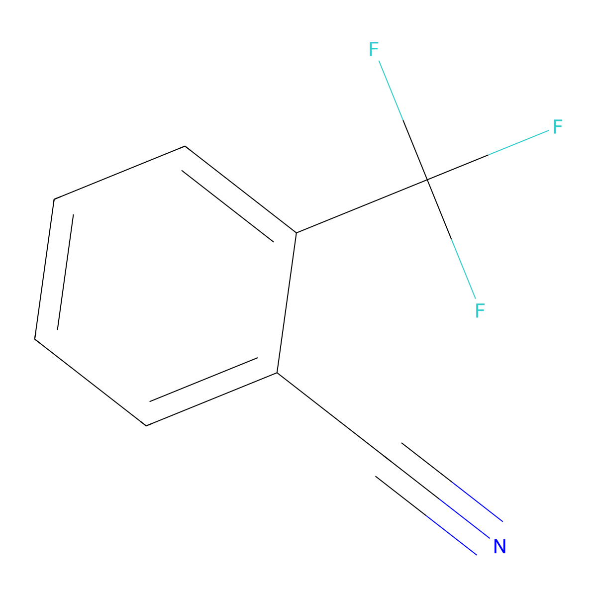 2-(Trifluoromethyl)benzonitrile molecular structure, CAS 447-60-9