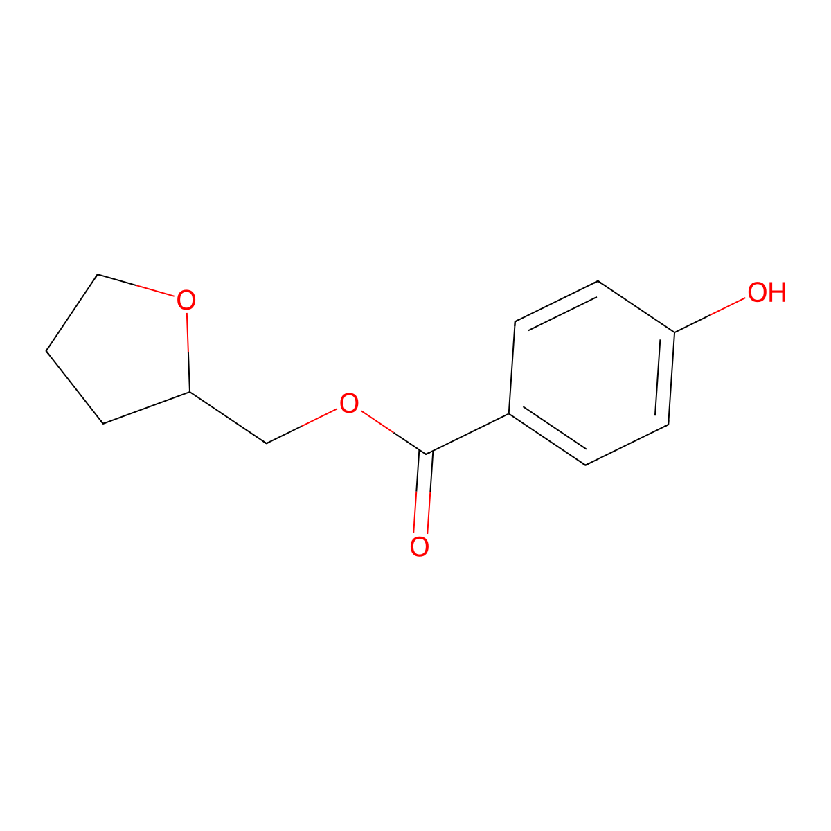 Tetrahydro-2-furanylmethyl 4-hydroxybenzoate molecular structure, CAS 4470-04-6