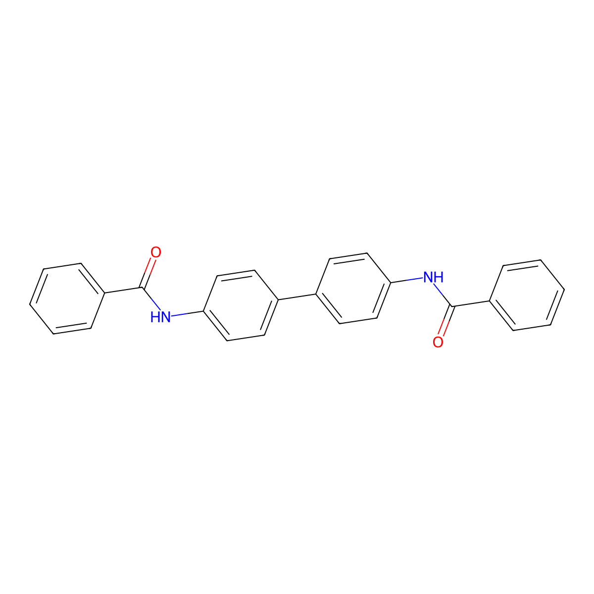 N-[4-(4-benzamidophenyl)phenyl]benzamide molecular structure, CAS 4471-10-7