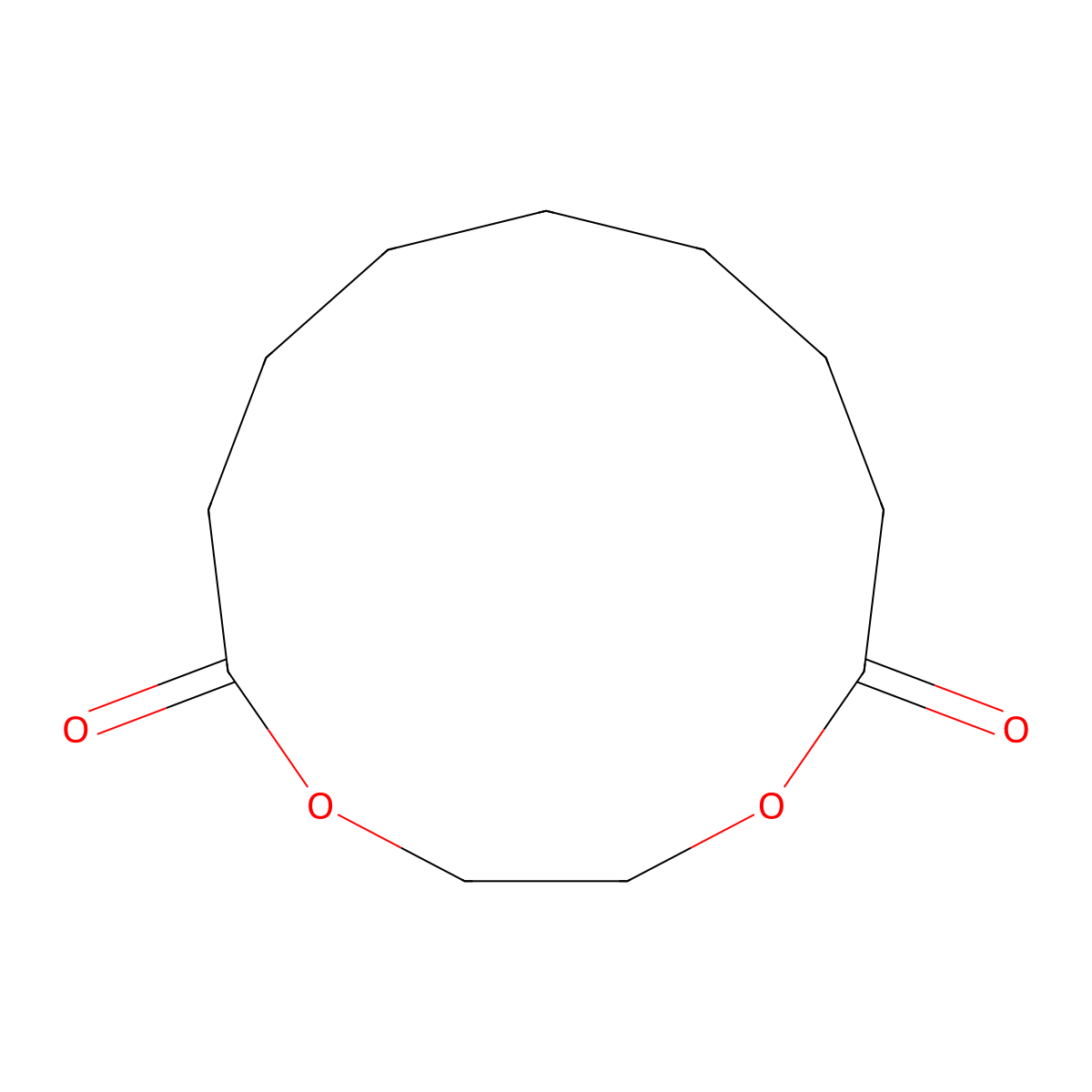 Azelaic acid, cyclic ethylene ester molecular structure, CAS 4471-27-6