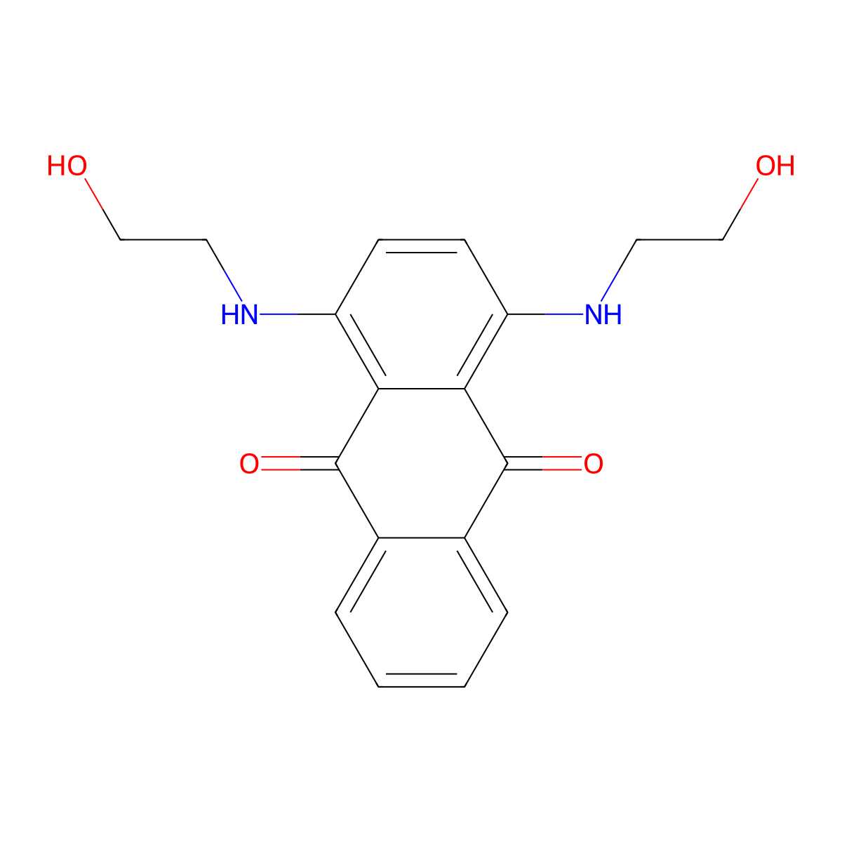 1,4-Bis((2-hydroxyethyl)amino)anthraquinone molecular structure, CAS 4471-41-4