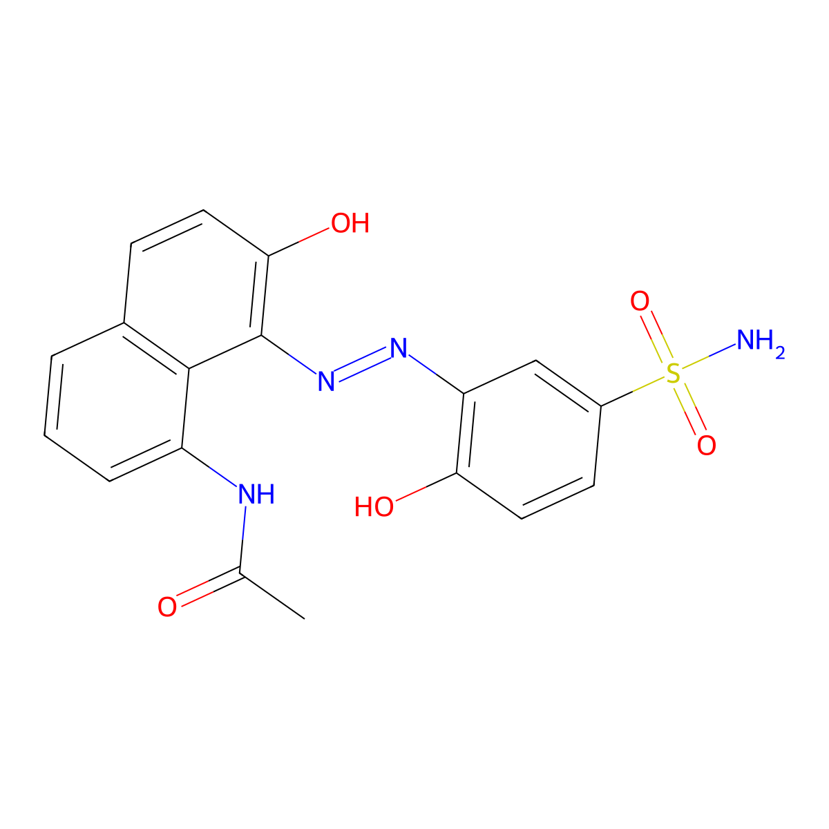 N-[8-[2-[5-(Aminosulfonyl)-2-hydroxyphenyl]diazenyl]-7-hydroxy-1-naphthalenyl]acetamide molecular structure, CAS 4472-49-5
