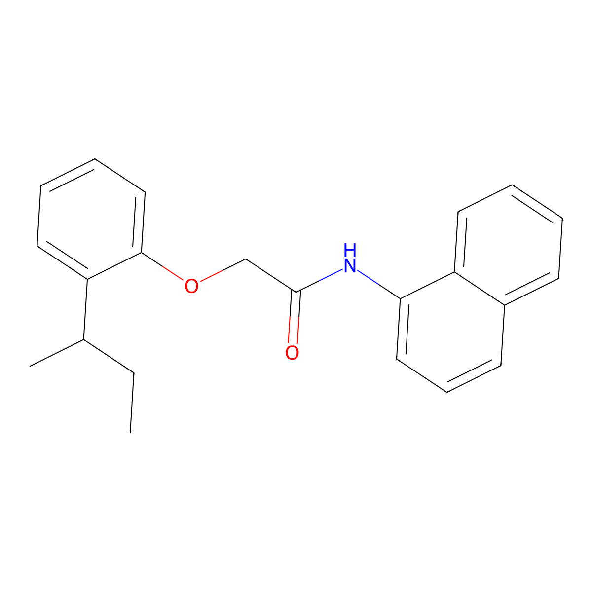 2-(2-butan-2-ylphenoxy)-N-naphthalen-1-ylacetamide molecular structure, CAS 4474-29-7