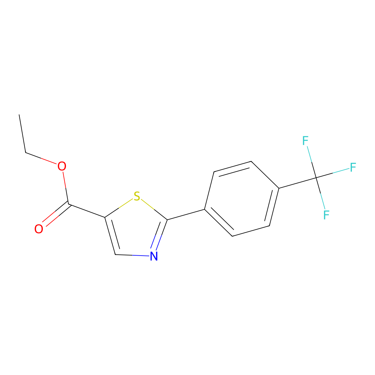 2-(4-Trifluoromethyl-phenyl)-thiazole-5-carboxylic acid ethyl ester molecular structure, CAS 447406-49-7