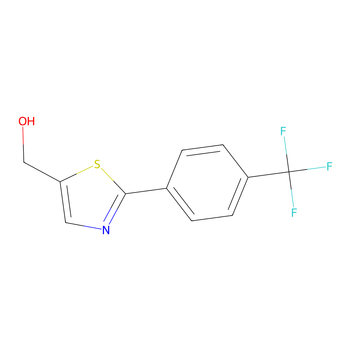 {2-[4-(Trifluoromethyl)phenyl]-1,3-thiazol-5-yl}methanol molecular structure, CAS 447406-51-1