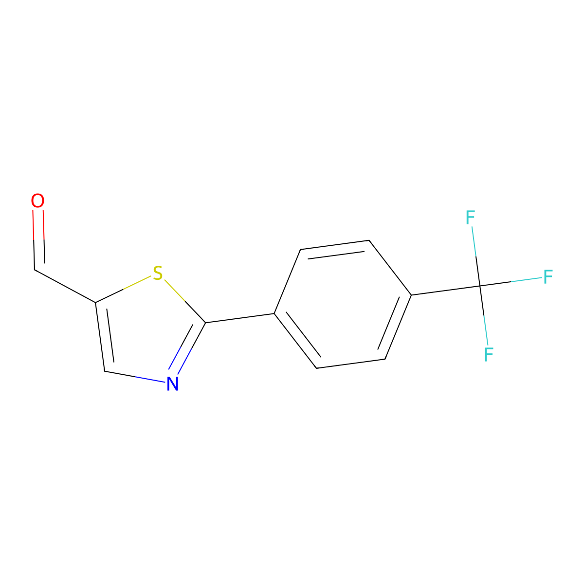 2-(4-Trifluoromethylphenyl)thiazole-5-carbaldehyde molecular structure, CAS 447406-52-2