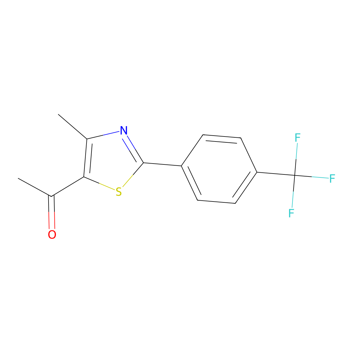 1-{4-Methyl-2-[4-(trifluoromethyl)phenyl]-1,3-thiazol-5-yl}ethan-1-one molecular structure, CAS 447406-53-3