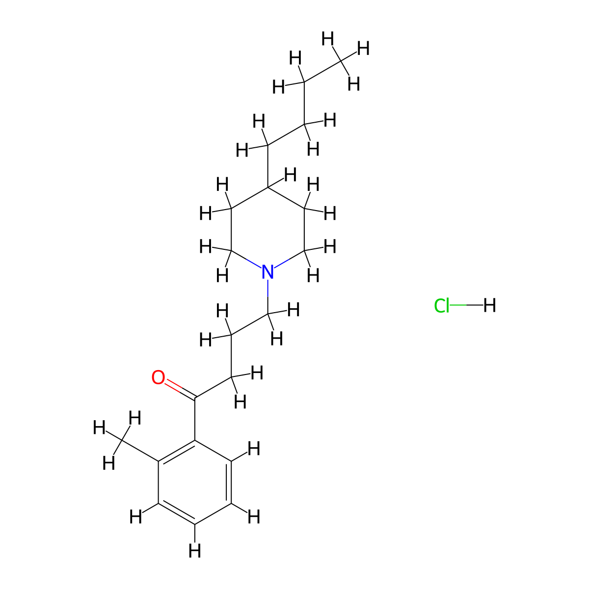 4-(4-Butyl-1-piperidinyl)-1-(2-methylphenyl)-1-butanone Hydrochloride molecular structure, CAS 447407-36-5
