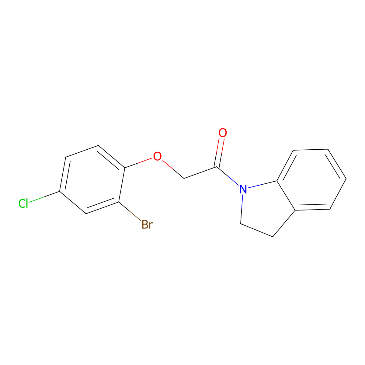 1-[(2-Bromo-4-chlorophenoxy)acetyl]indoline molecular structure, CAS 447408-93-7