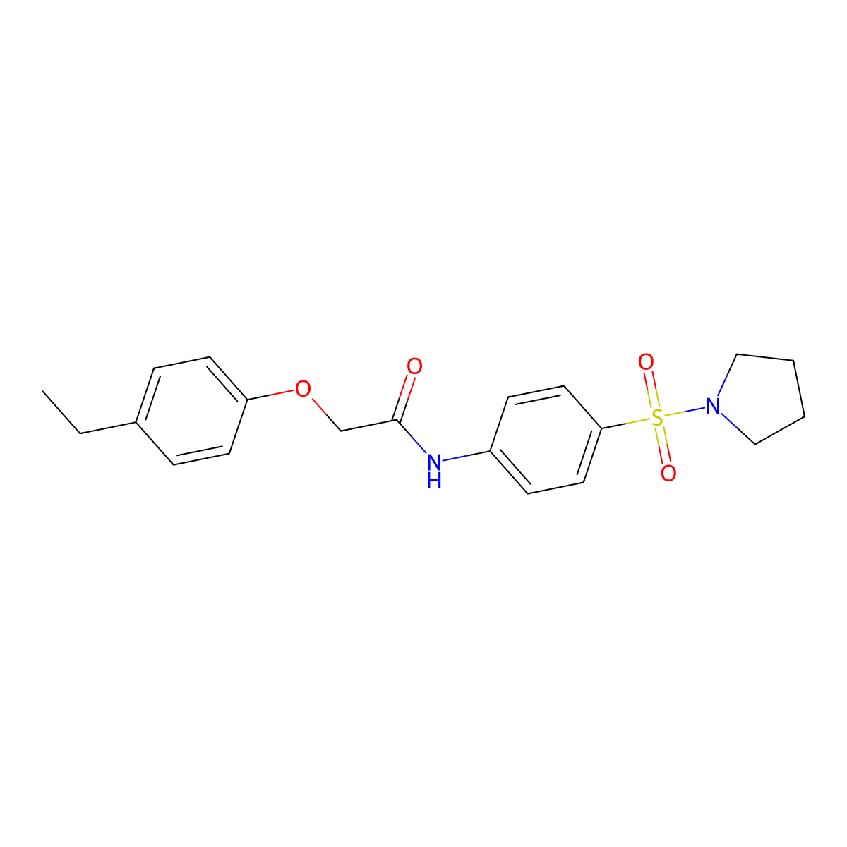 2-(4-ethylphenoxy)-N-[4-(1-pyrrolidinylsulfonyl)phenyl]acetamide molecular structure, CAS 447409-28-1