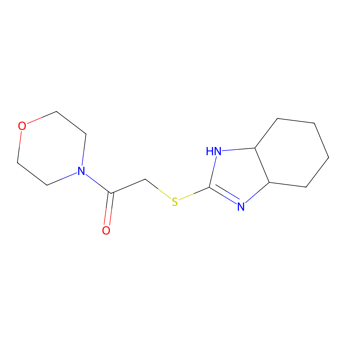2-(7,9-Diazabicyclo[4.3.0]non-7-en-8-ylthio)-1-morpholin-4-ylethan-1-one molecular structure, CAS 447410-08-4