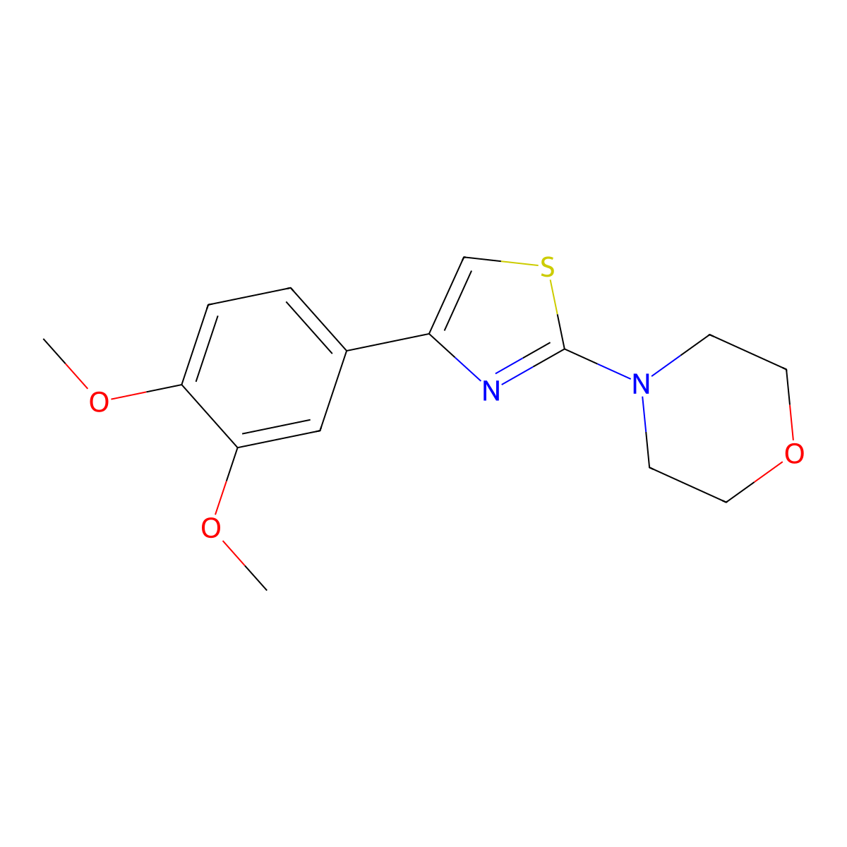 4-[4-(3,4-Dimethoxyphenyl)-1,3-thiazol-2-yl]morpholine molecular structure, CAS 447410-11-9