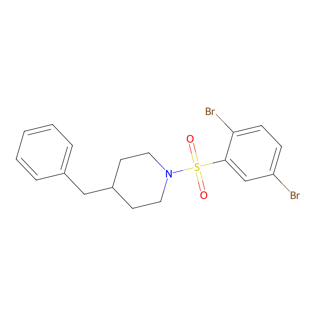4-Benzyl-1-(2,5-dibromobenzenesulfonyl)piperidine molecular structure, CAS 447410-59-5