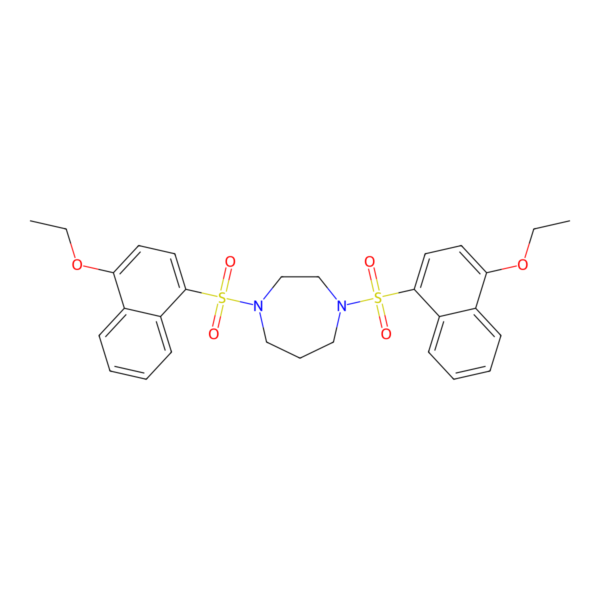 1,4-Bis[(4-ethoxynaphthalen-1-yl)sulfonyl]-1,4-diazepane molecular structure, CAS 447410-61-9