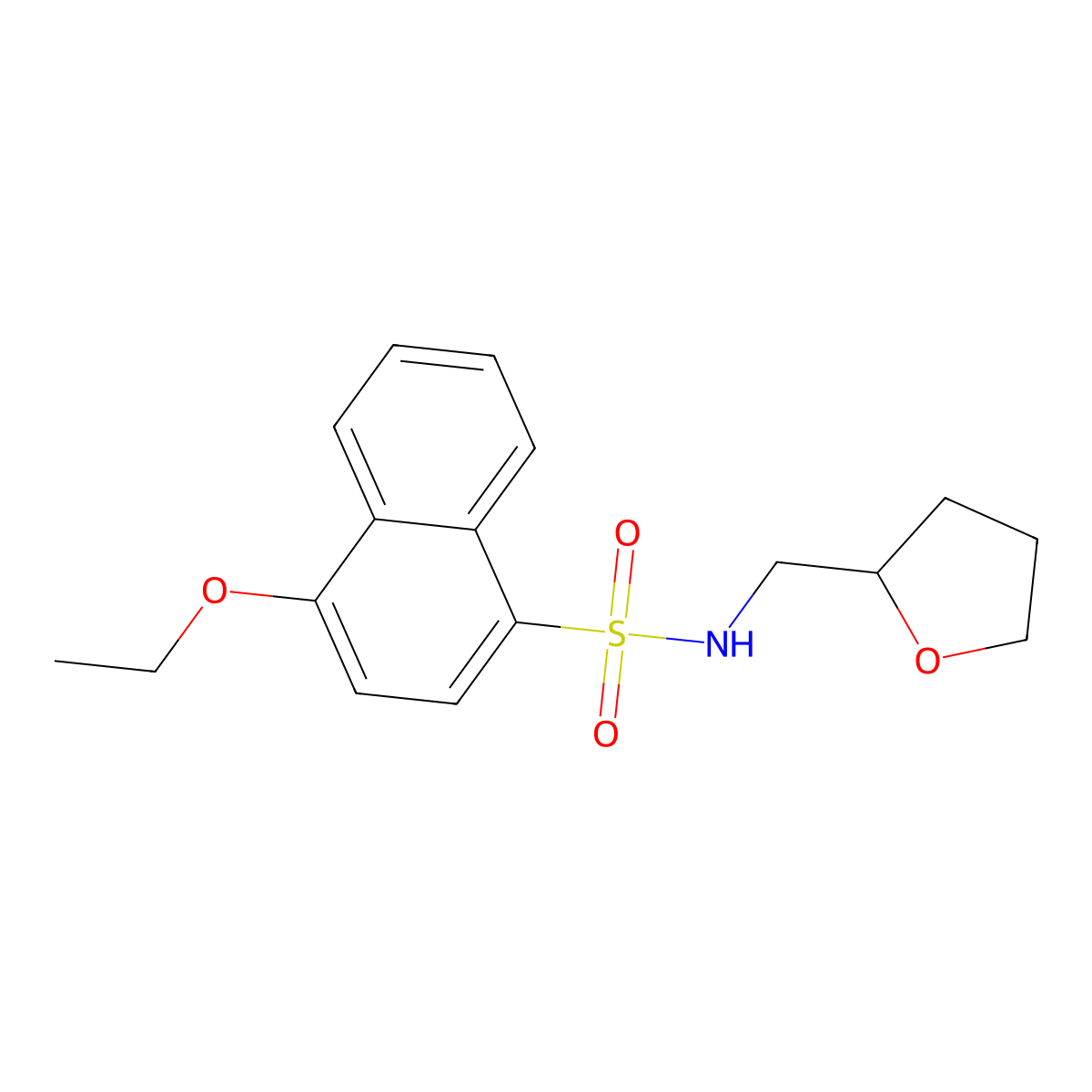 4-ethoxy-N-(oxolan-2-ylmethyl)naphthalene-1-sulfonamide molecular structure, CAS 447410-62-0