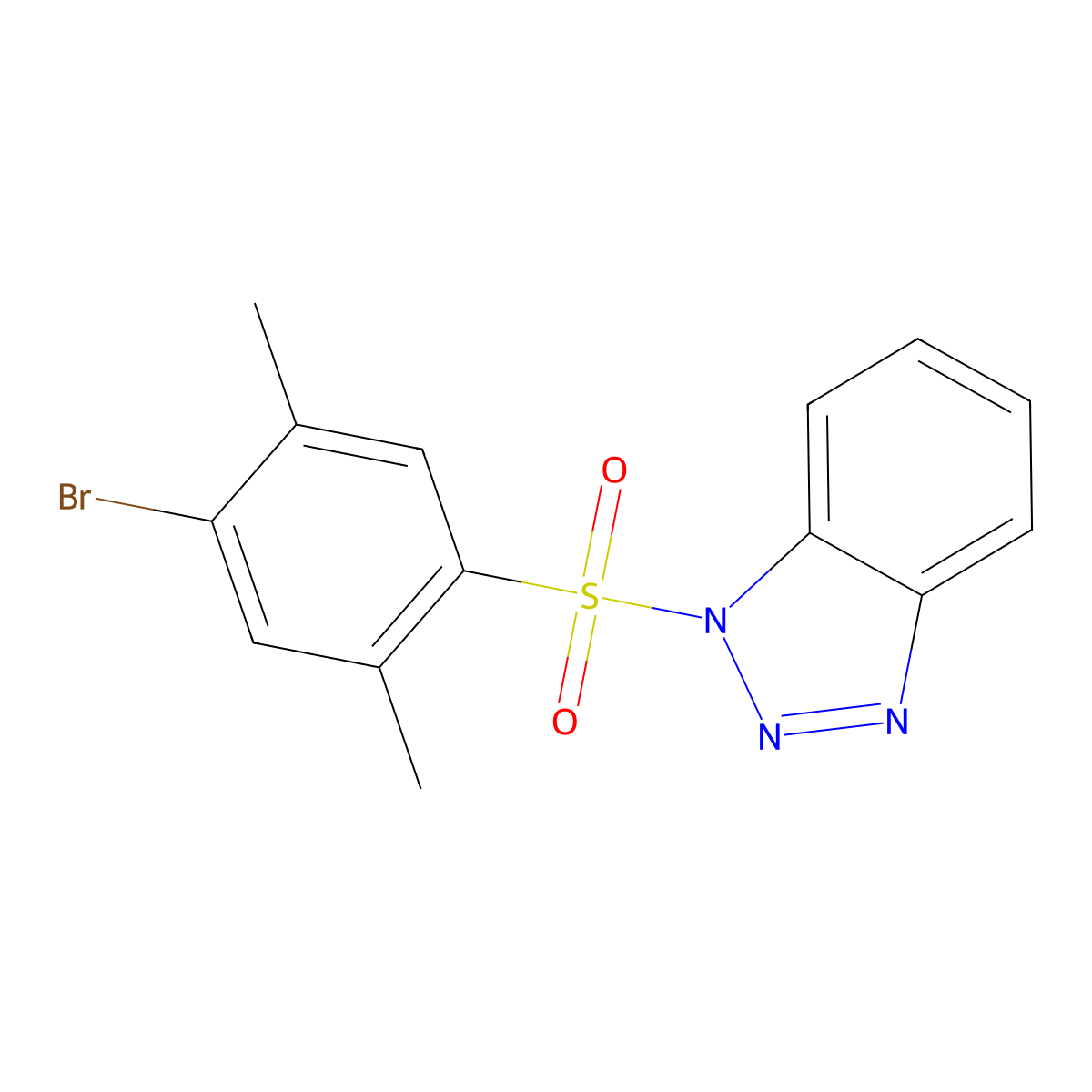 1-(4-Bromo-2,5-dimethylphenyl)sulfonylbenzotriazole molecular structure, CAS 447410-75-5