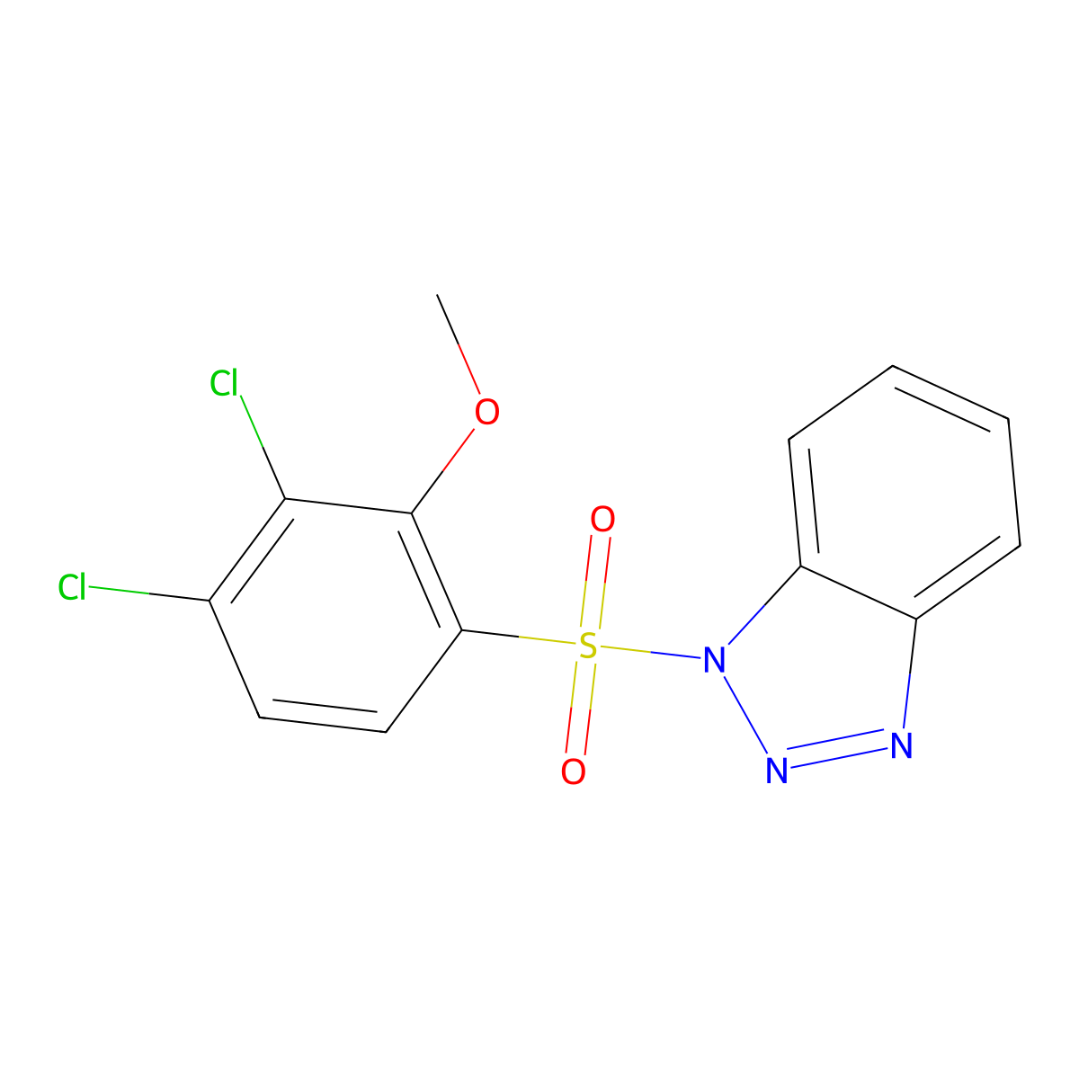 1-(3,4-dichloro-2-methoxybenzenesulfonyl)-1H-1,2,3-benzotriazole molecular structure, CAS 447410-79-9