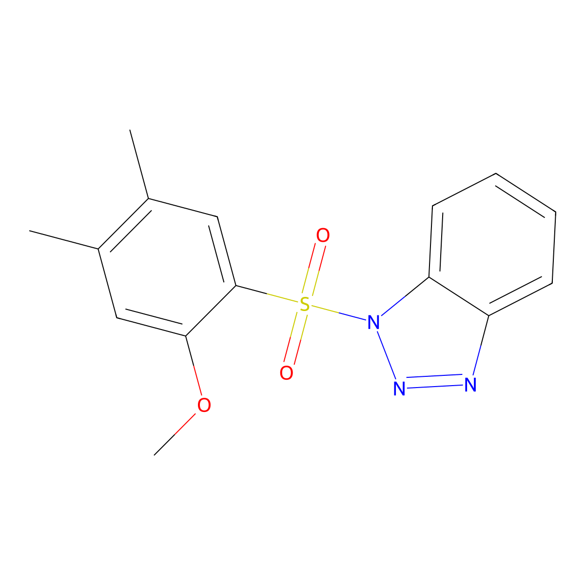 1-(2-Methoxy-4,5-dimethylphenyl)sulfonylbenzotriazole molecular structure, CAS 447410-87-9