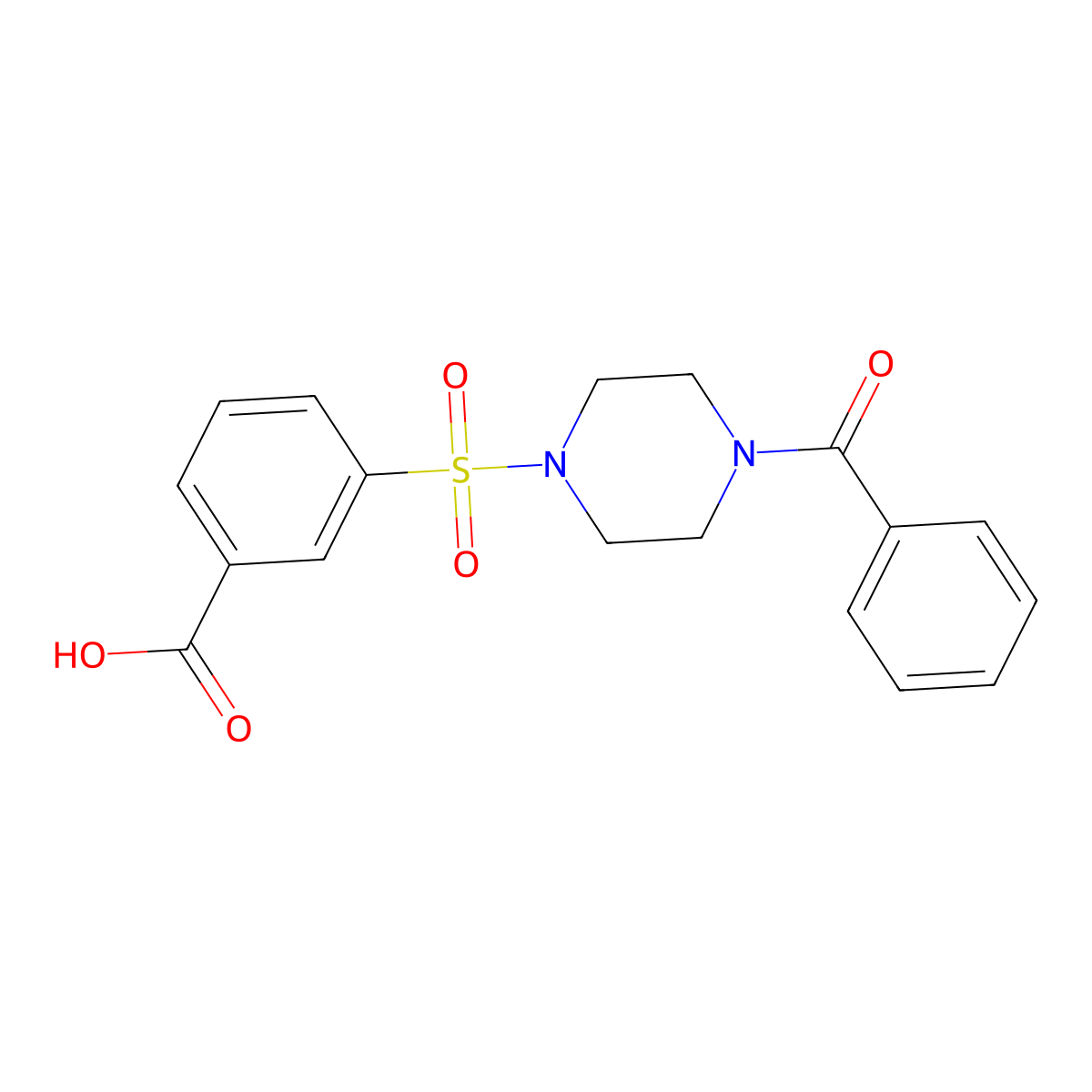 3-[(4-Benzoylpiperazin-1-yl)sulfonyl]benzoic acid molecular structure, CAS 447411-92-9