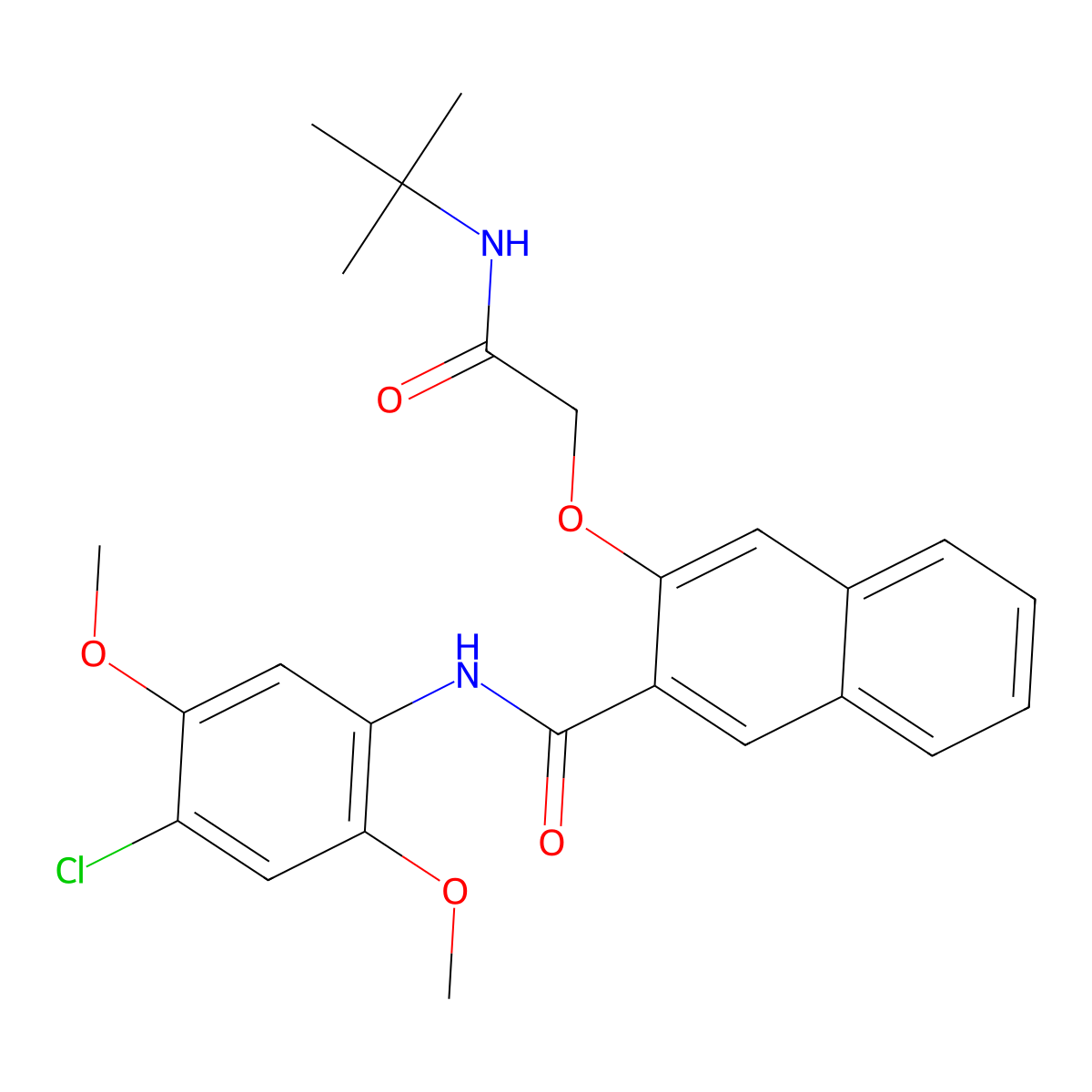 3-[2-(tert-butylamino)-2-oxoethoxy]-N-(4-chloro-2,5-dimethoxyphenyl)naphthalene-2-carboxamide molecular structure, CAS 447412-53-5