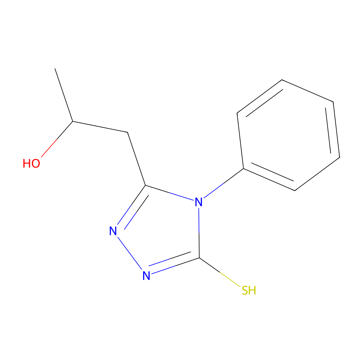 1-(5-mercapto-4-phenyl-4H-1,2,4-triazol-3-yl)propan-2-ol molecular structure, CAS 447412-96-6