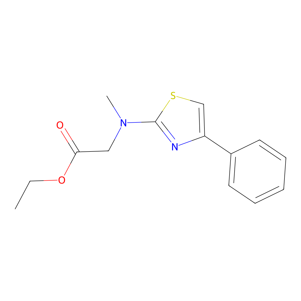 N-Methyl-N-(4-phenyl-2-thiazolyl)glycine ethyl ester molecular structure, CAS 447414-58-6