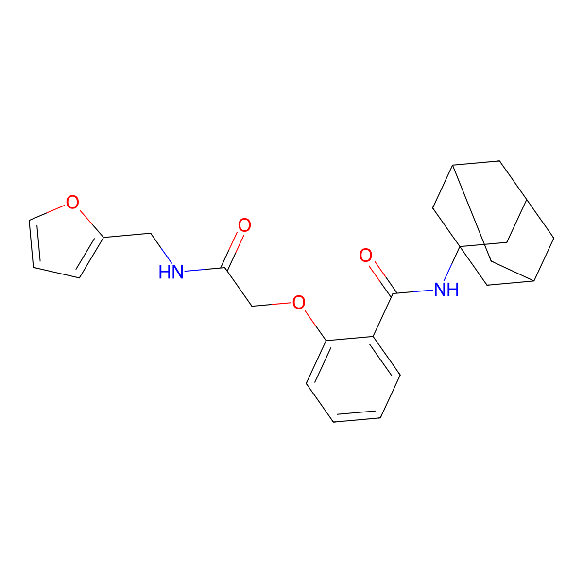 N-(1-adamantyl)-2-{2-[(2-furylmethyl)amino]-2-oxoethoxy}benzamide molecular structure, CAS 447414-79-1