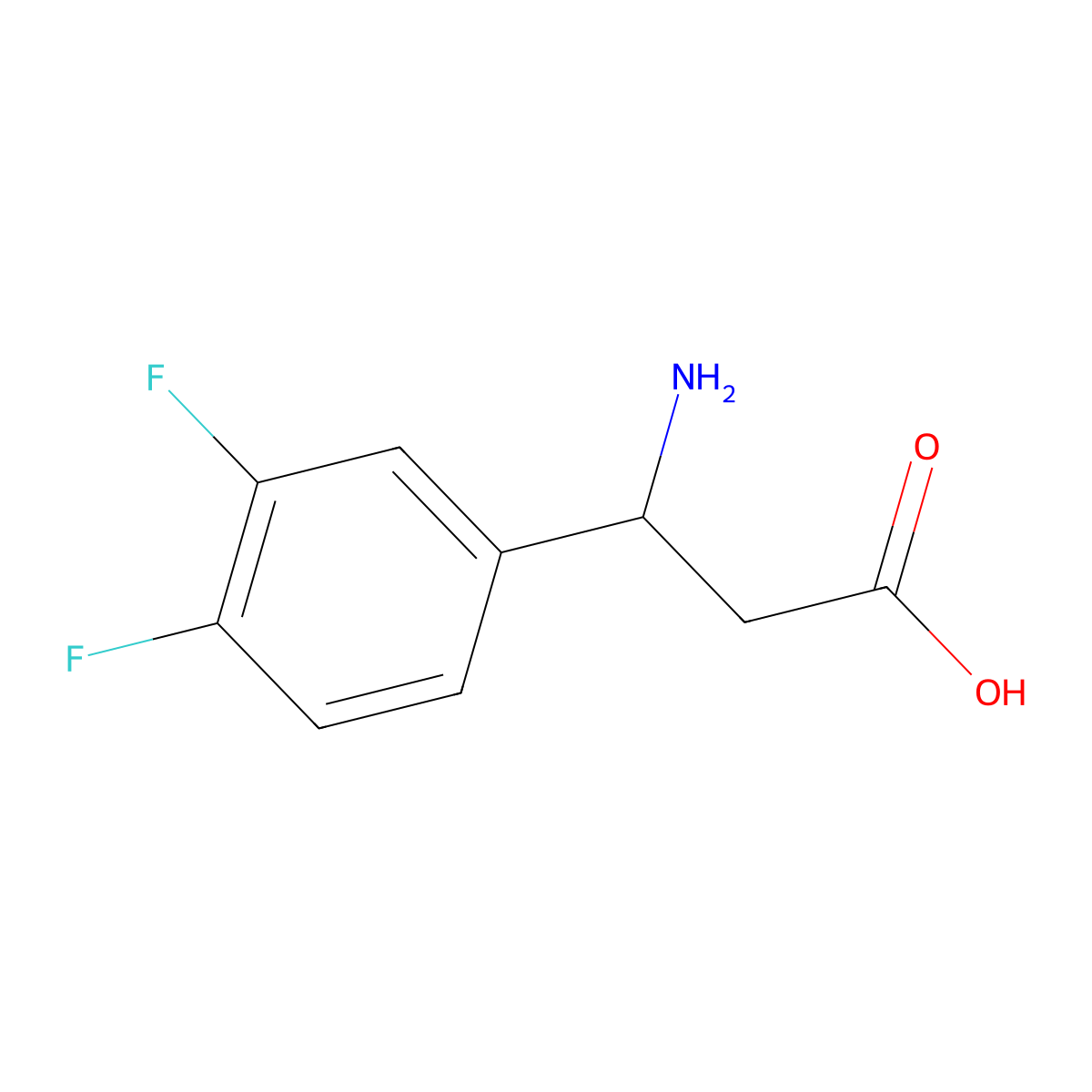 (3S)-3-amino-3-(3,4-difluorophenyl)propanoic Acid molecular structure, CAS 447416-70-8