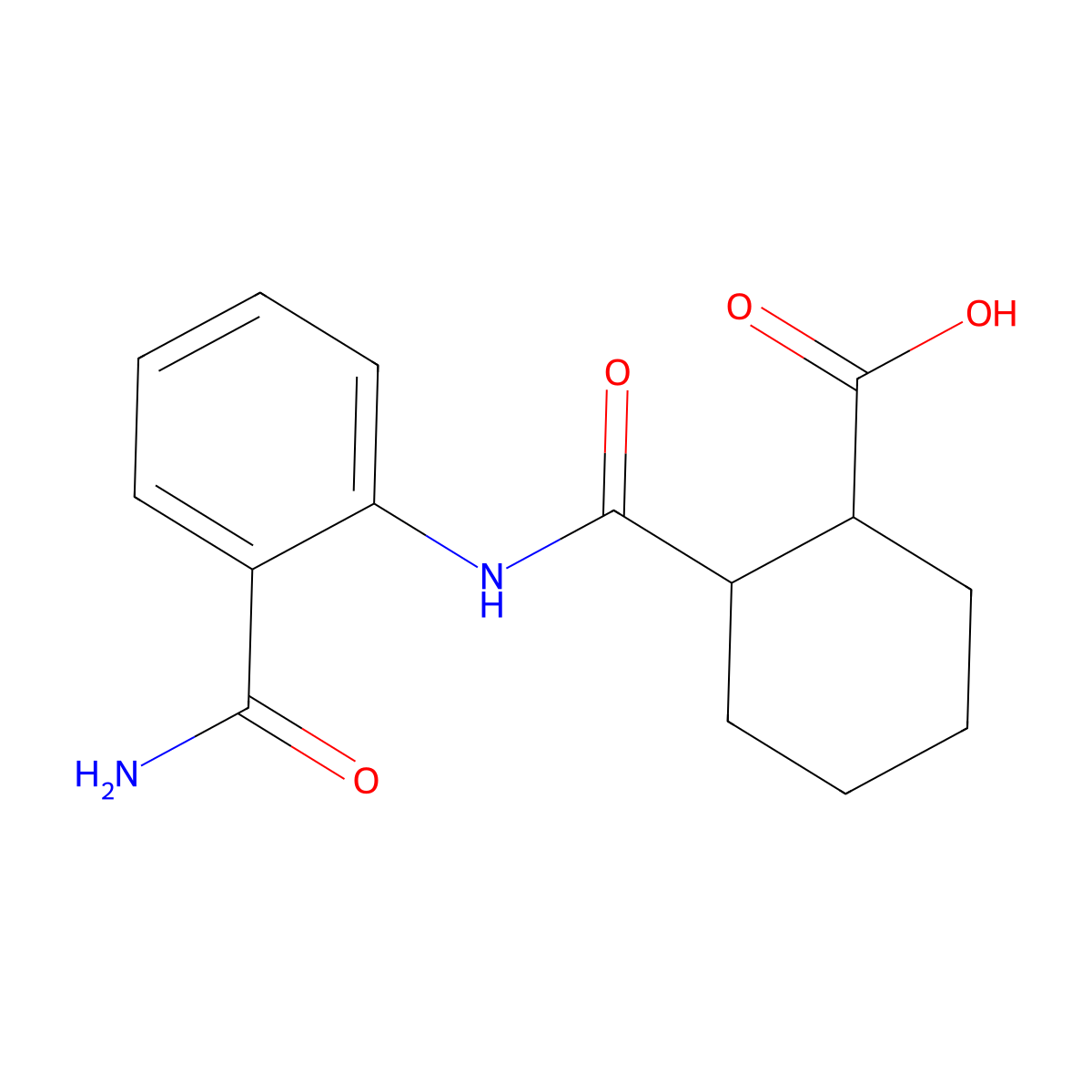 2-{[2-(Aminocarbonyl)anilino]carbonyl}cyclohexanecarboxylic acid molecular structure, CAS 447427-04-5