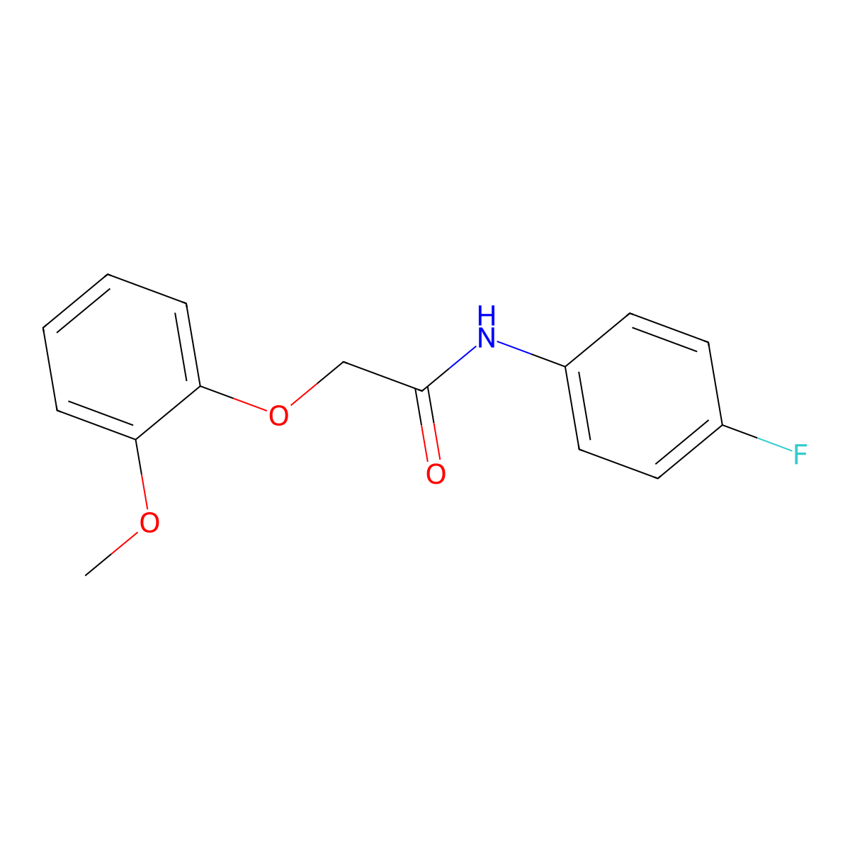 N-(4-fluorophenyl)-2-(2-methoxyphenoxy)acetamide molecular structure, CAS 447427-46-5