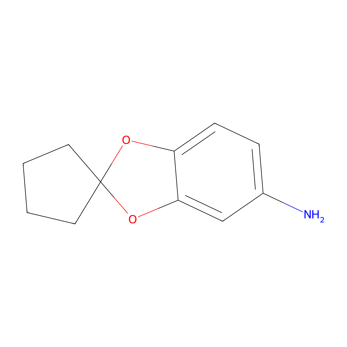 Spiro[1,3-benzodioxole-2,1'-cyclopentan]-5-amine molecular structure, CAS 447429-09-6