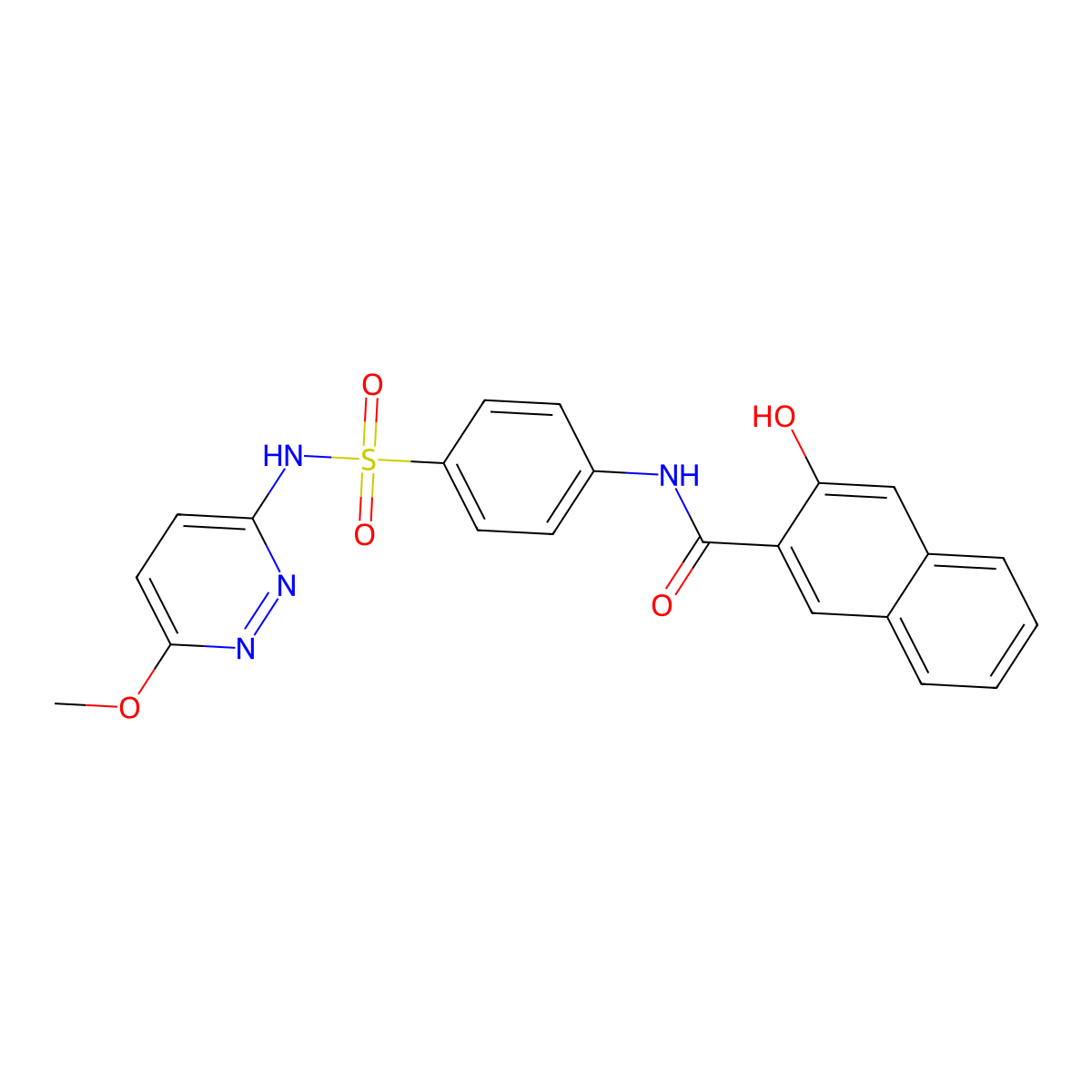 3-hydroxy-N-{4-[(6-methoxypyridazin-3-yl)sulfamoyl]phenyl}naphthalene-2-carboxamide molecular structure, CAS 447430-31-1