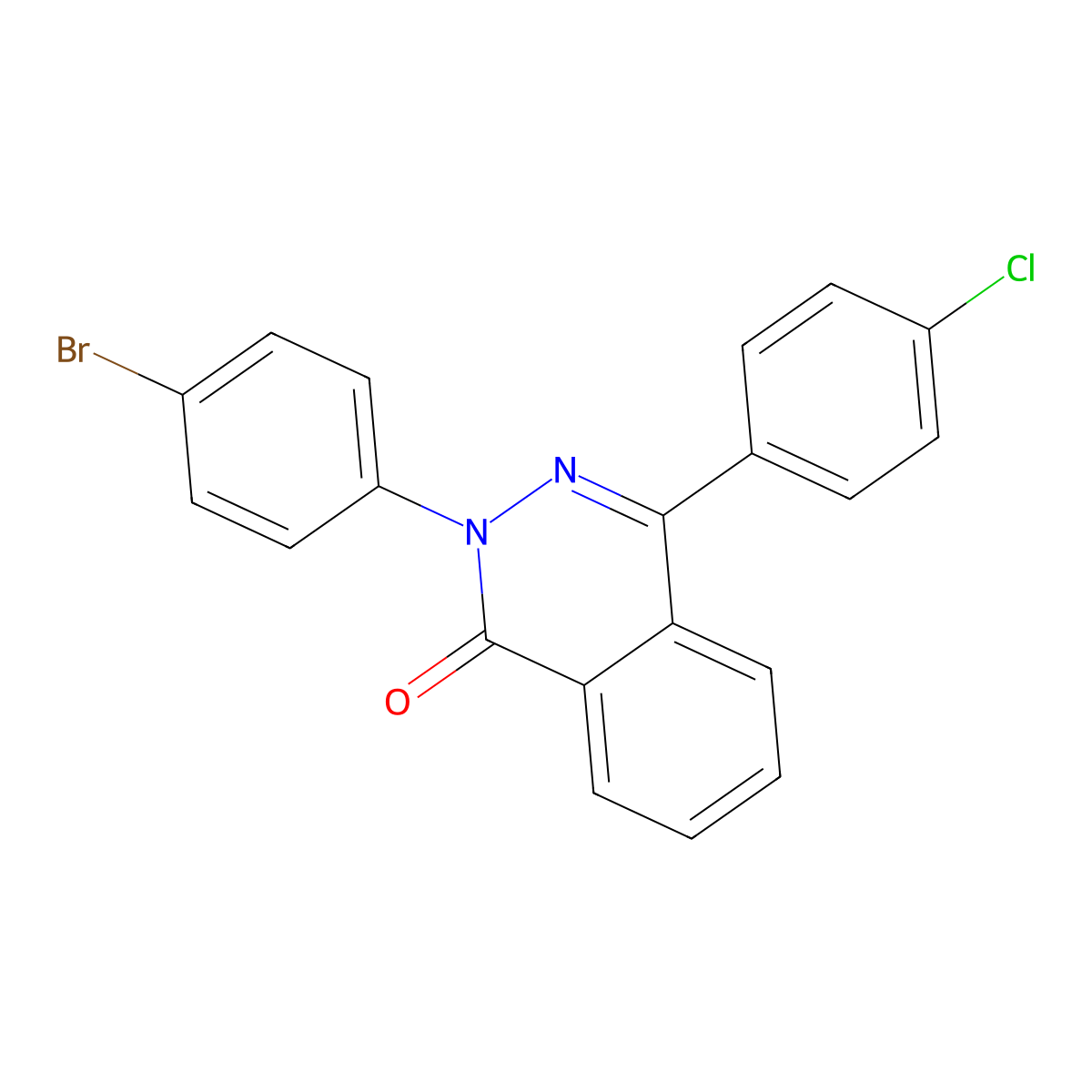 2-(4-Bromophenyl)-4-(4-chlorophenyl)phthalazin-1-one molecular structure, CAS 447430-67-3